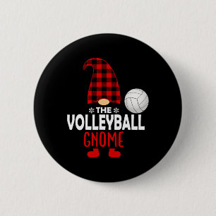 The Volleyball Gnome Family Xmas Christmas 6 Cm Round Badge