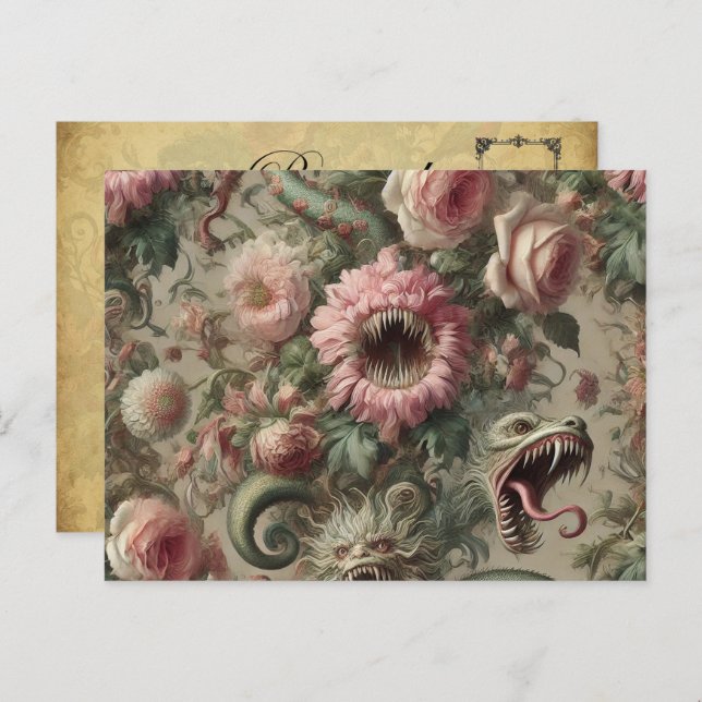 The Voracious Verdants – Gothic Victorian Holiday Postcard (Front/Back)