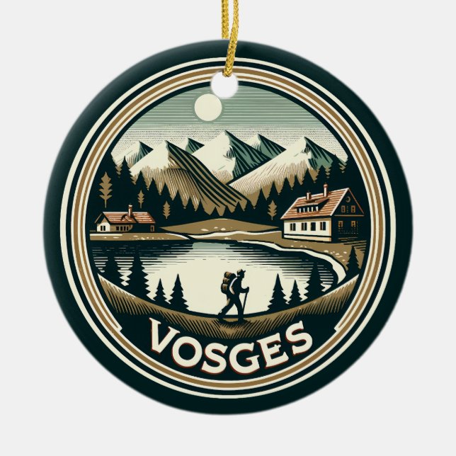 The Vosges France Badge Ceramic Ornament (Front)