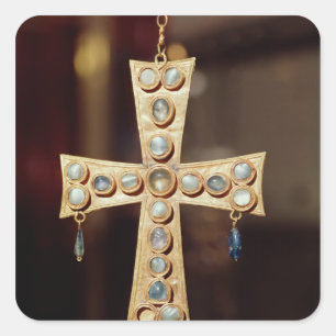 The Votive crown of a Visigoth king Square Sticker
