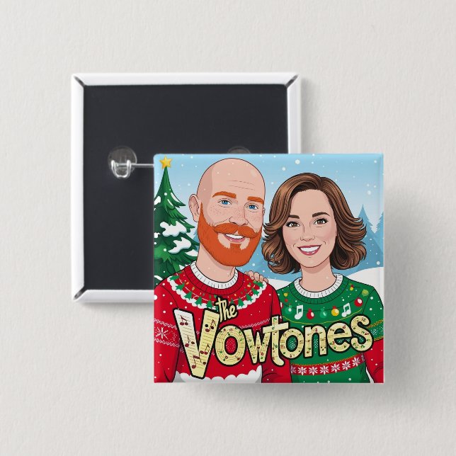 The Vowtones - Christmas Square Button (Front & Back)