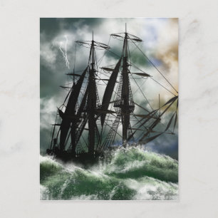The Voyage - Columbus Sailing The Ocean Postcard