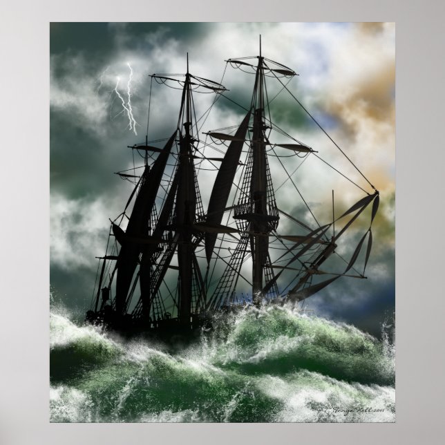 The Voyage - Columbus Sailing The Ocean Poster (Front)