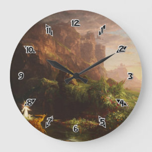 The Voyage of Life: Childhood - Thomas Cole Large Clock