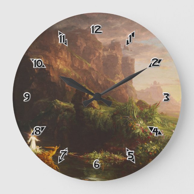 The Voyage of Life: Childhood - Thomas Cole Large Clock (Front)