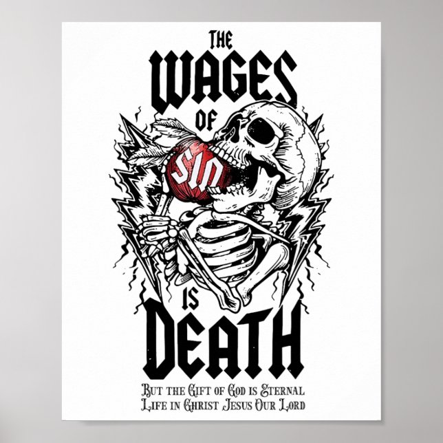 The Wages Of Sin Is Death Skeleton  Poster (Front)