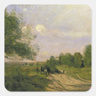 The Wagon, Souvenir of Saintry, 1874 Square Sticker