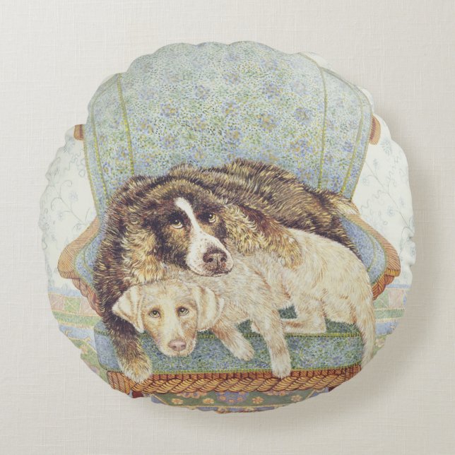 The waiting game round cushion (Front)