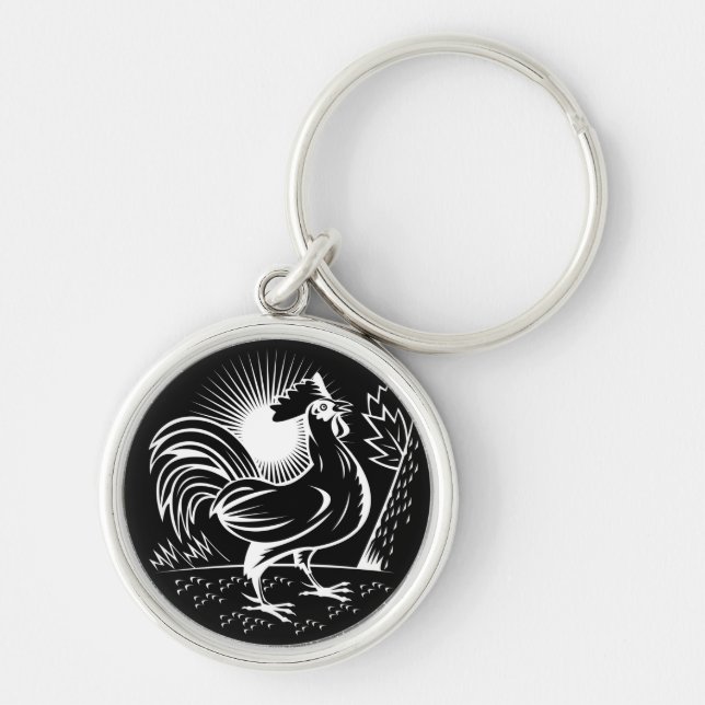 The Wake Up Rooster Key Ring (Front)