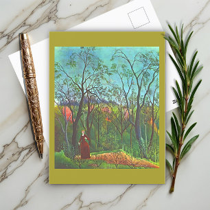 The walk in the forest wood by Henri Rousseau Postcard