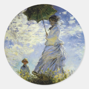 The Walk, Lady with a Parasol Classic Round Sticker