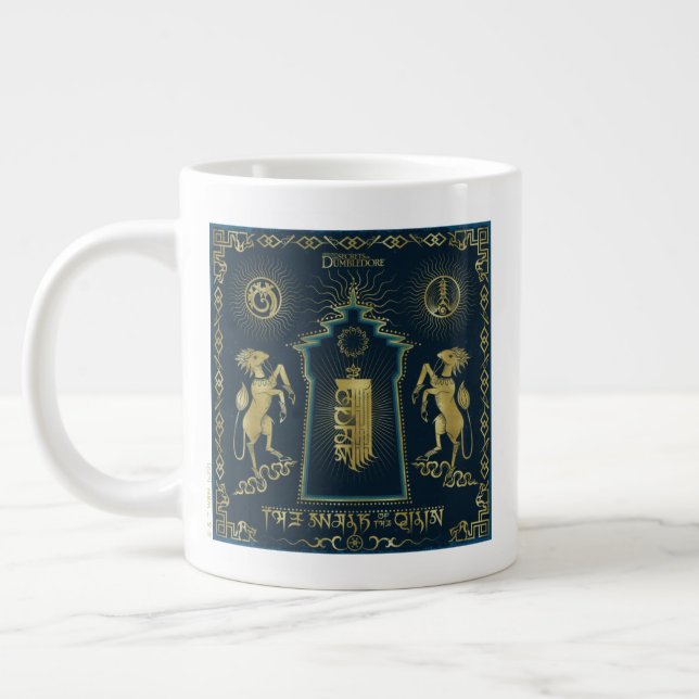 The Walk of The Qilin Golden Tower Tapestry Large Coffee Mug (Left)
