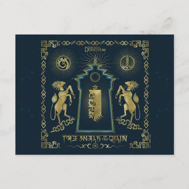 The Walk of The Qilin Golden Tower Tapestry Postcard (Front)