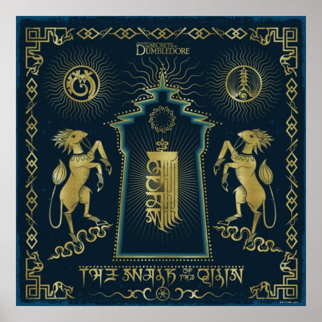 The Walk of The Qilin Golden Tower Tapestry Poster (Front)