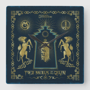 The Walk of The Qilin Golden Tower Tapestry Square Wall Clock