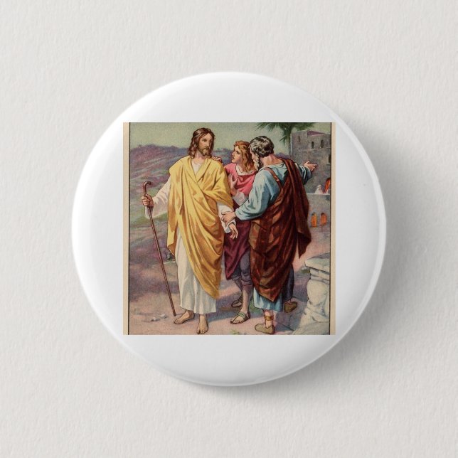 The walk to emmaus 6 cm round badge (Front)
