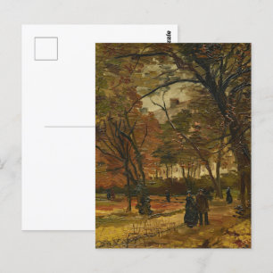 The Walker Among Autumn Leave by Vincent van Gogh Postcard