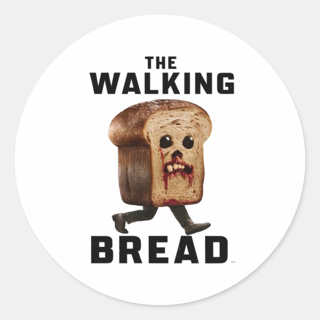 the Walking Bread Classic Round Sticker (Front)