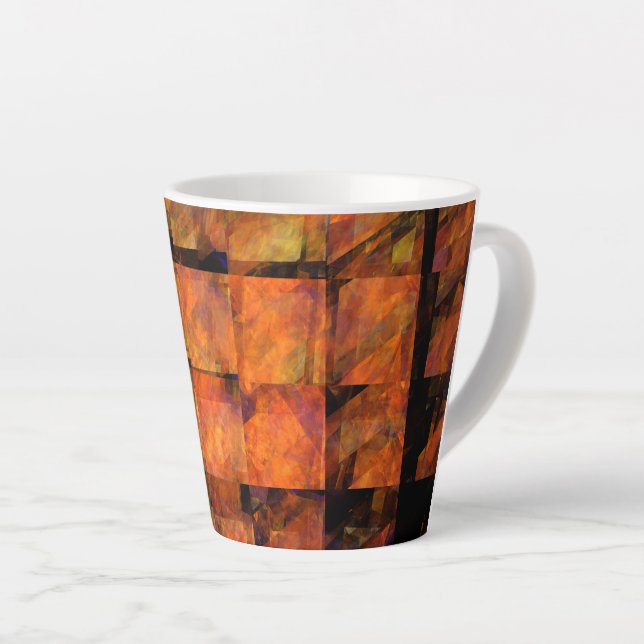 The Wall Abstract Art Latte Mug (Right Angle)