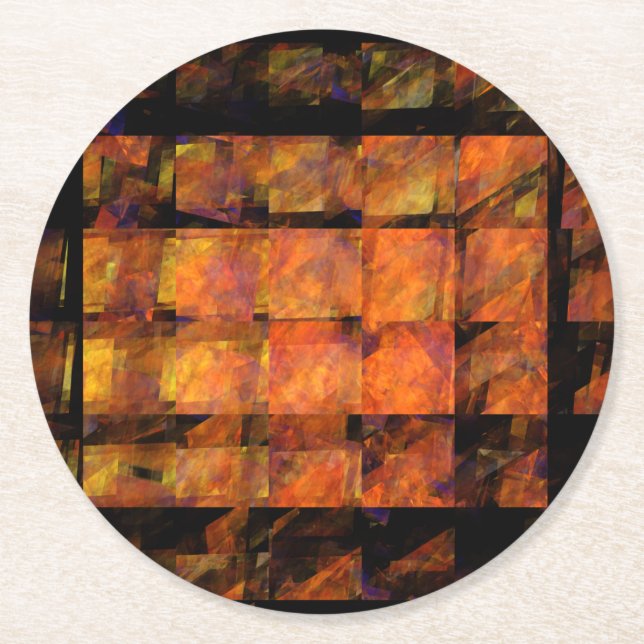 The Wall Abstract Art Round Paper Coaster (Front)