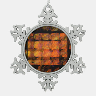 The Wall Abstract Art Snowflake Pewter Christmas Ornament