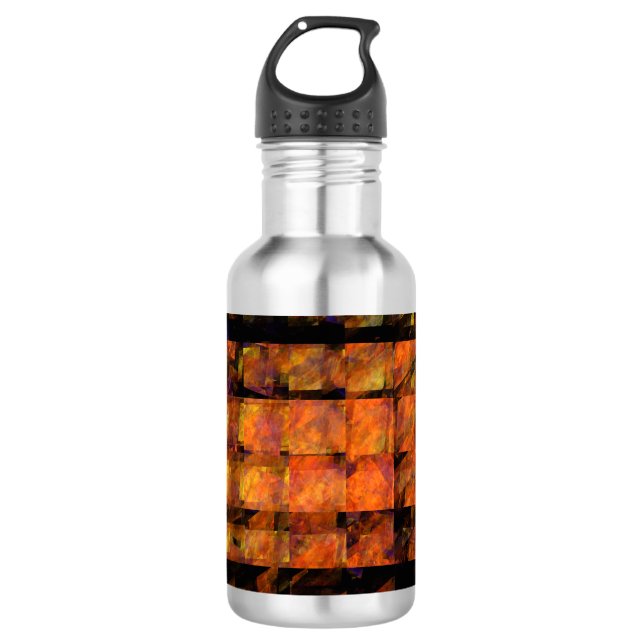 The Wall Abstract Geometric Fire Art Modern 532 Ml Water Bottle (Front)