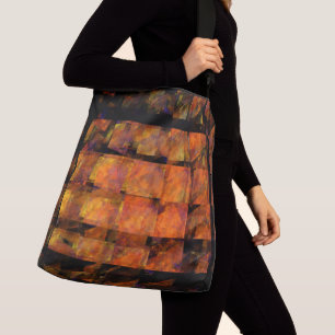The Wall Abstract Geometric Fire Art Modern Crossbody Bag
