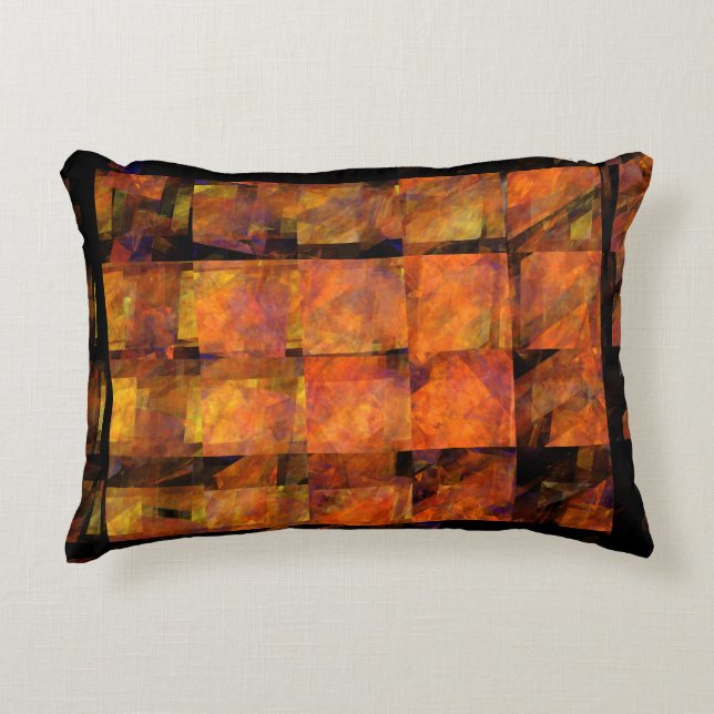 The Wall Abstract Geometric Fire Art Modern Decorative Cushion (Front)