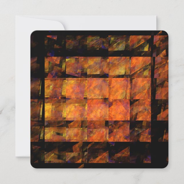 The Wall Abstract Geometric Fire Art Modern Invitation (Front)