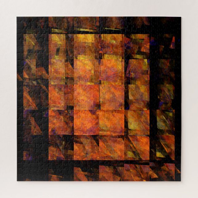 The Wall Abstract Geometric Fire Art Modern Jigsaw Puzzle (Vertical)