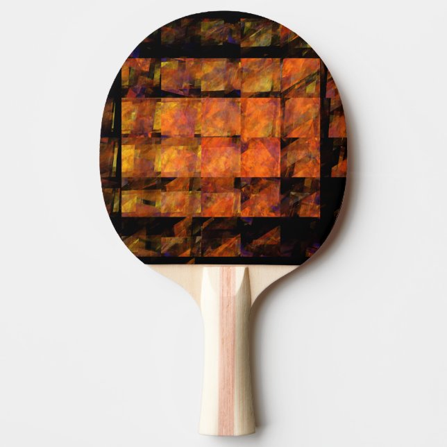The Wall Abstract Geometric Fire Art Modern Ping Pong Paddle (Front)