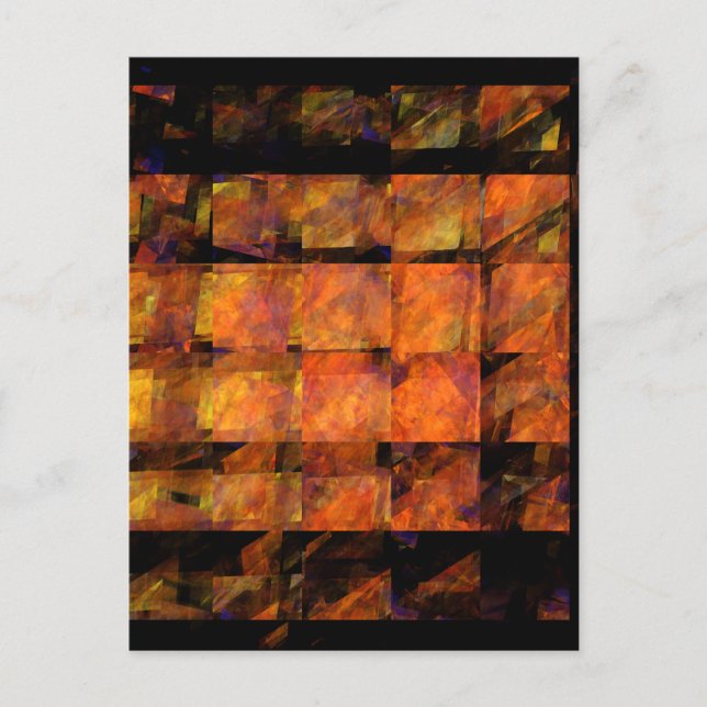 The Wall Abstract Geometric Fire Art Modern Postcard (Front)
