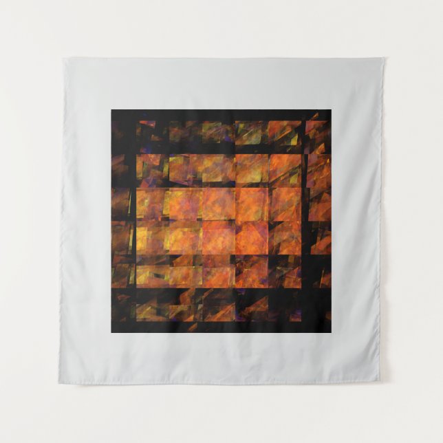 The Wall Abstract Geometric Fire Art Modern Tapestry (Front)
