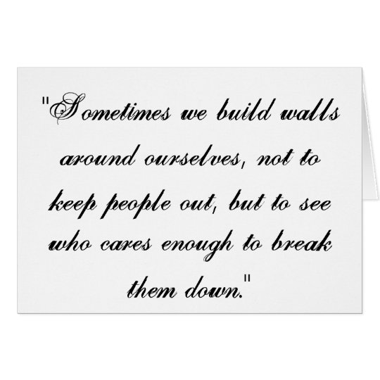The walls of friendship card