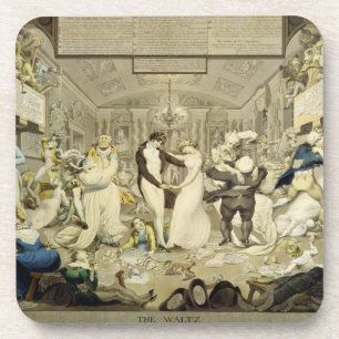 The Waltz (coloured engraving) Coaster