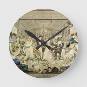 The Waltz (coloured engraving) Round Clock