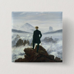 The Wanderer above the Sea of Fog, 1818 15 Cm Square Badge