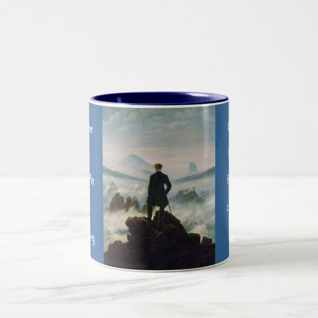 The wanderer above the sea of fog Two-Tone coffee mug (Center)