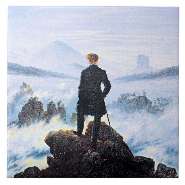 The Wanderer, fine art painting,  Ceramic Tile (Front)