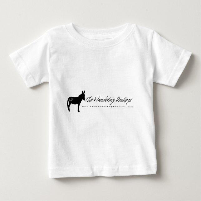 The Wandering Donkeys White Baby Logo T Shirts (Front)