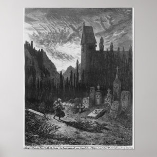 The Wandering Jew in the cemetery Poster