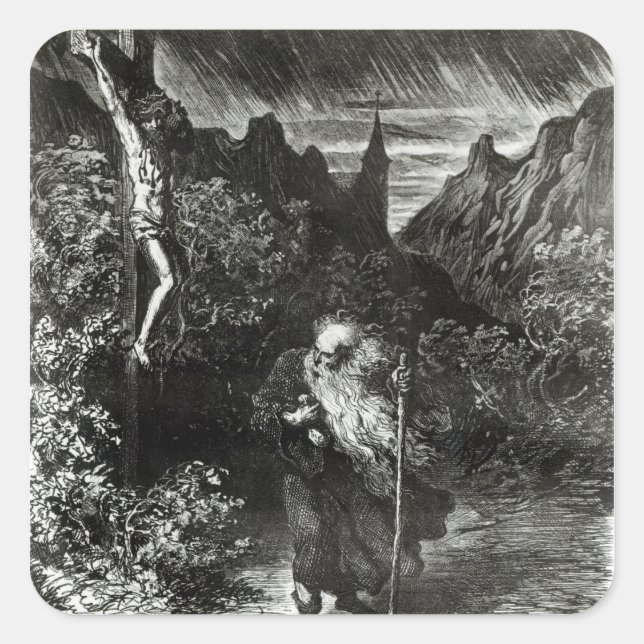 The Wandering Jew Square Sticker (Front)