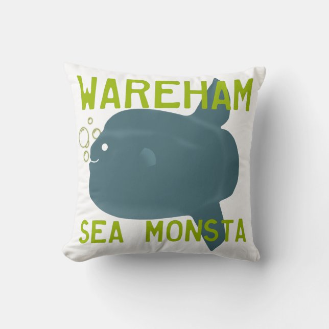 The Wareham Sea Monster Throw Pillow 16x16 (Front)