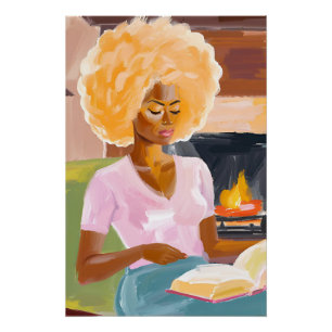 The Warmth of Pages: Afro Woman and Her Book  Poster