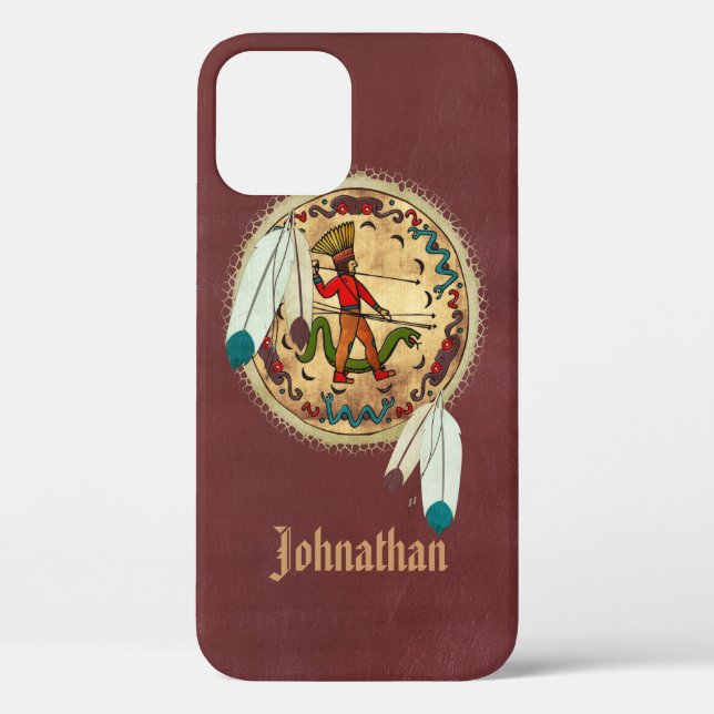 The Warrior Native American Folk Art Case-Mate iPhone Case (Back)