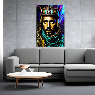 The warrior with helmet AI Art Poster