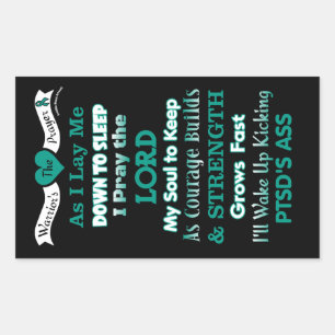The Warrior's Prayer...PTSD Rectangular Sticker