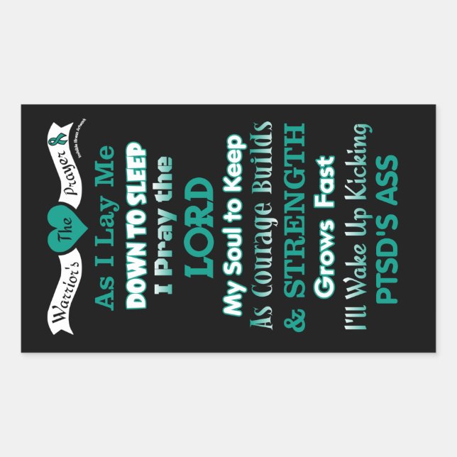 The Warrior's Prayer...PTSD Rectangular Sticker (Front)