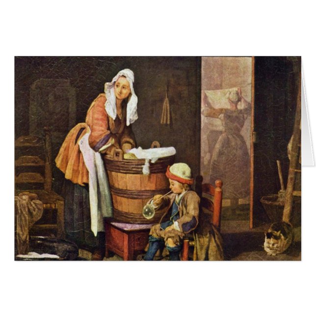 The Washerwoman,  By Chardin Jean-Baptiste Siméon (Front Horizontal)