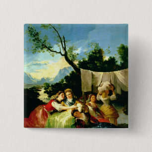 The Washerwomen, before 1780 15 Cm Square Badge